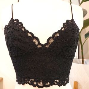 Express lace crop top size XS